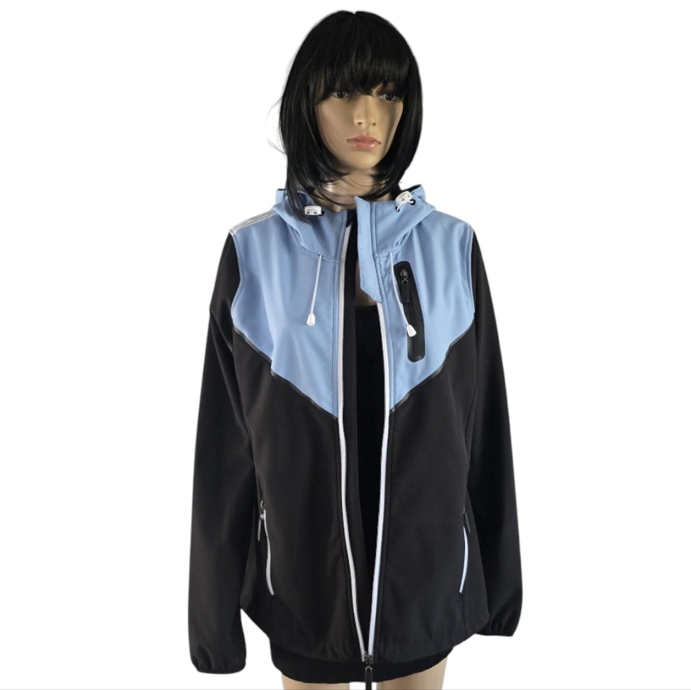 ACX Women’s Color-Block Hooded Jacket – Blue & Black – Size L - Picture 6 of 8